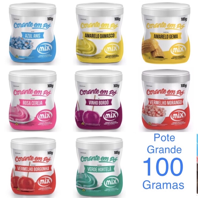 1~5 CORANTE EM PÓ MIX ( GRANDE )- 100G - VÁRIAS CORES//