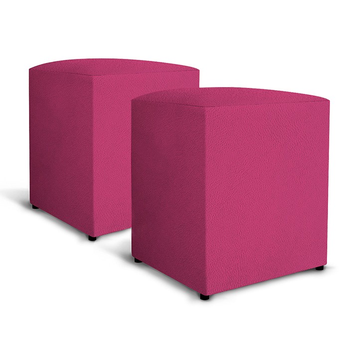 Kit 2 Puffs Pufes Corino Quadrado Cor - ROSA PINK | Shopee Brasil