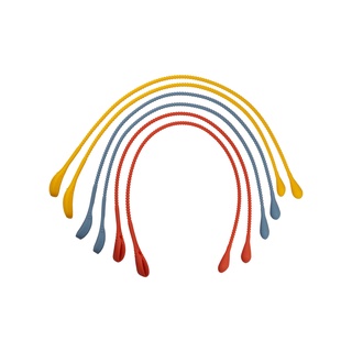 Amarradores De Silicone Azul Laranja E Amarelo