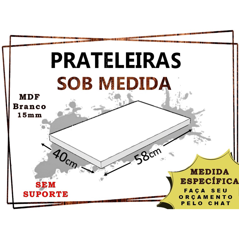 Prateleira 58x40 cm MDF madeira armário cozinha sala