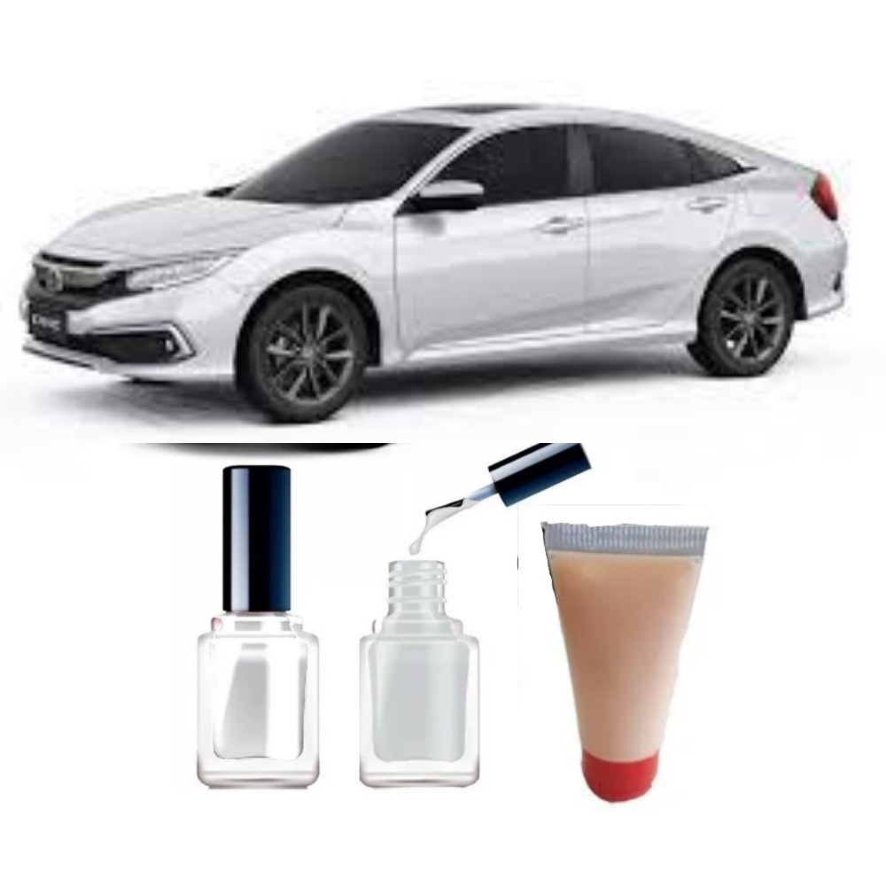 Tinta Tira Risco Automotivo Honda Civic Cor Branco Taffeta Com Cera