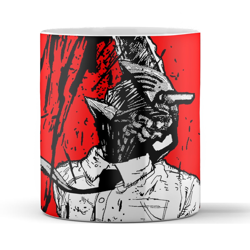 Caneca Chainsaw Man Pochita Denji Homem Motosserra Demônio Segurança Pública Xícara Anime Mangá Porcelana Polímero Makima