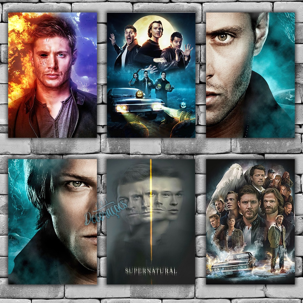 Placas Decorativas Quadros Supernatural 31 a 45 - Séries SPN Sobrenatural Dean Winchester Sam Winchester Castiel Crowley