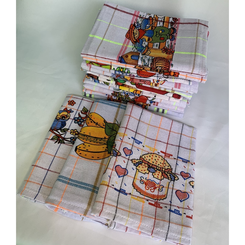 Pano de prato/pano de copa Roma xadrez 45x85cm (12 unidades) em Oferta na Shopee