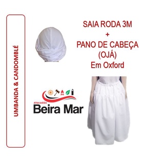 Conjunto Feminino 2 Peças Umbanda E Candomblé - Saia + Ojá (pano De Cabeça) Em Oxford em Oferta na Shopee