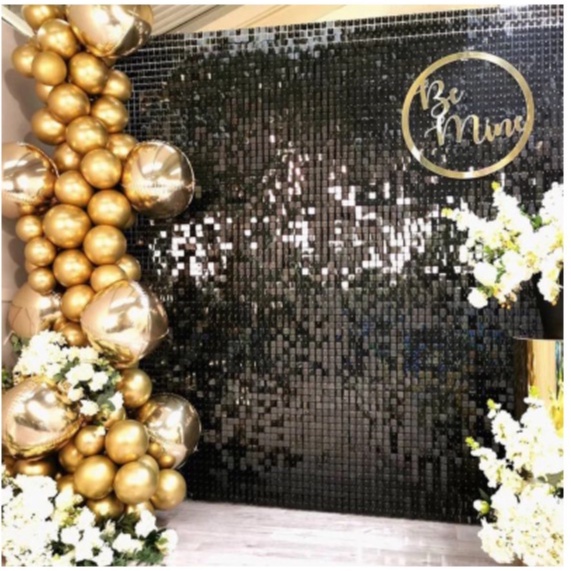 Painel Cortina FOIL FRINGE Metalizada Quadrada Decoração Parede Fundo De Festas