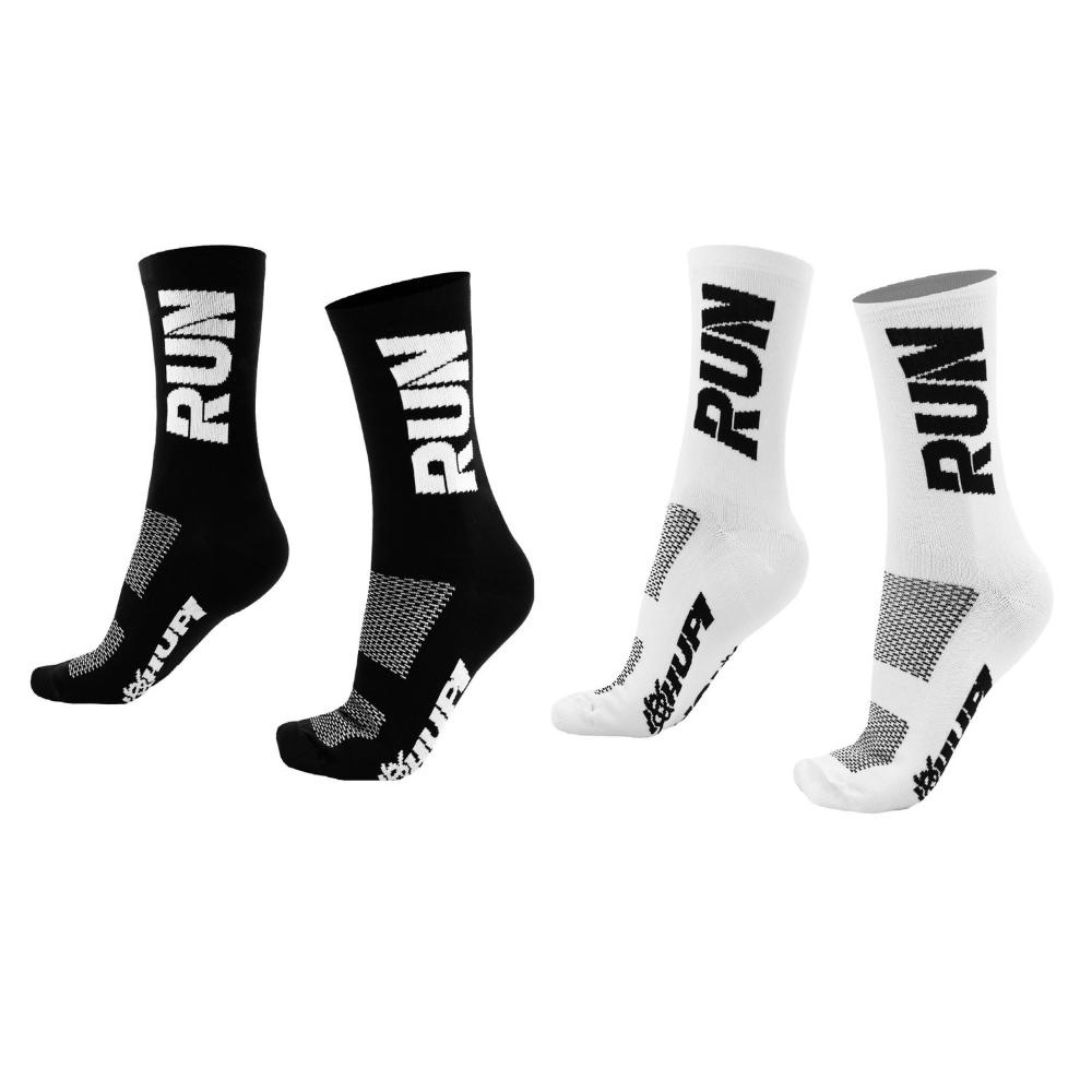 Kit 02 Pares Meia Corrida HUPI Run Preto e Branco Tamanho 36-42 em Oferta na Shopee