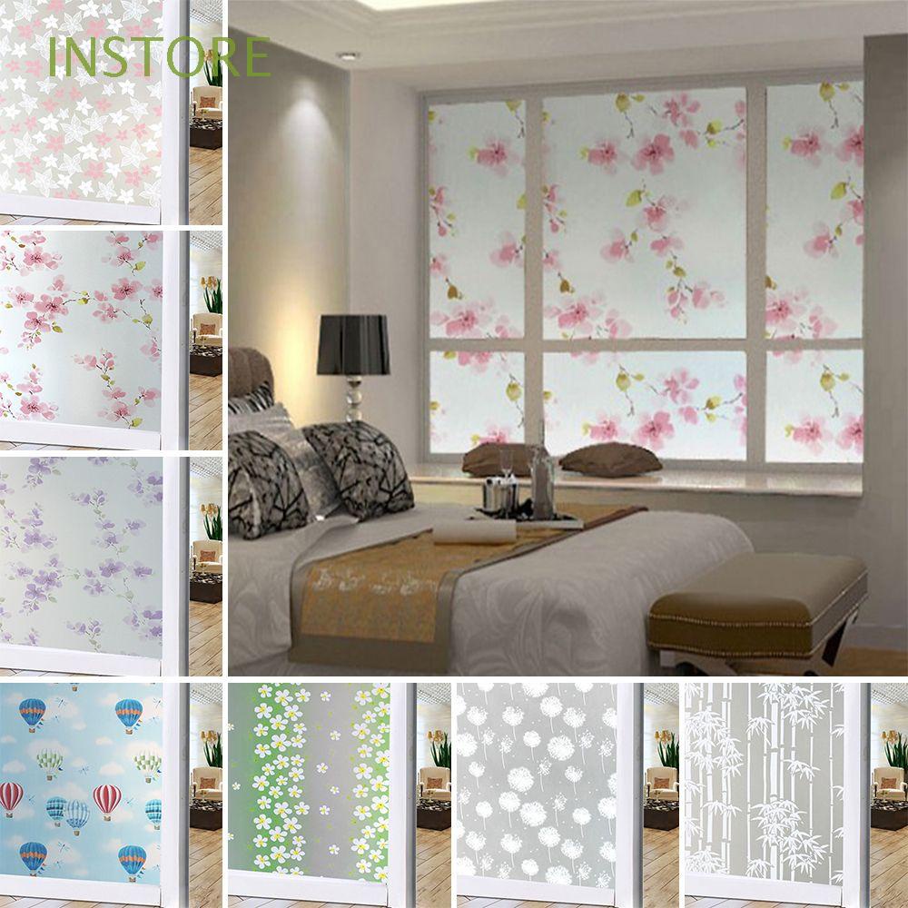INSTORE Adesivo Jateado De Vidro À Prova D'água Para Proteção De Privacidade/Película Decorativa Quarto