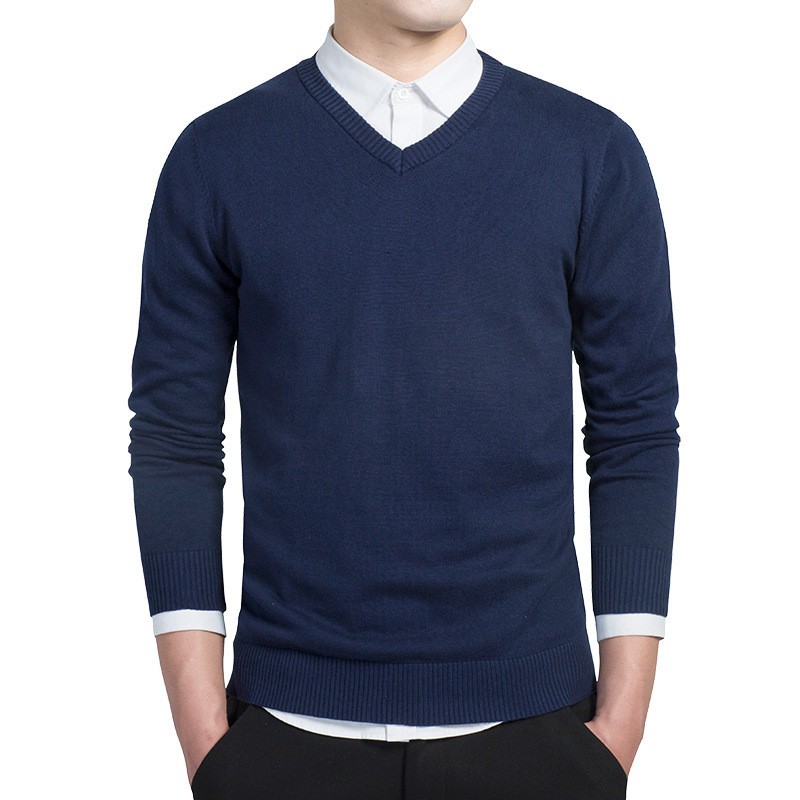 Suéter Blusão Masculino Básico Decote V