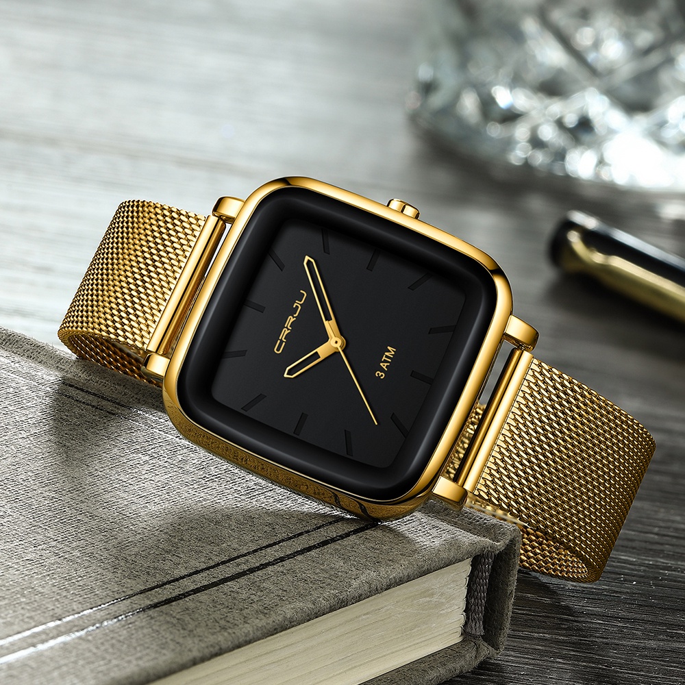 CRRJU Relógios Dos Homens De Ouro Luxo Moda Business Casual Sports Quartz Aço Inoxidável À Prova D'água 2199 Com Caixa · foto 2
