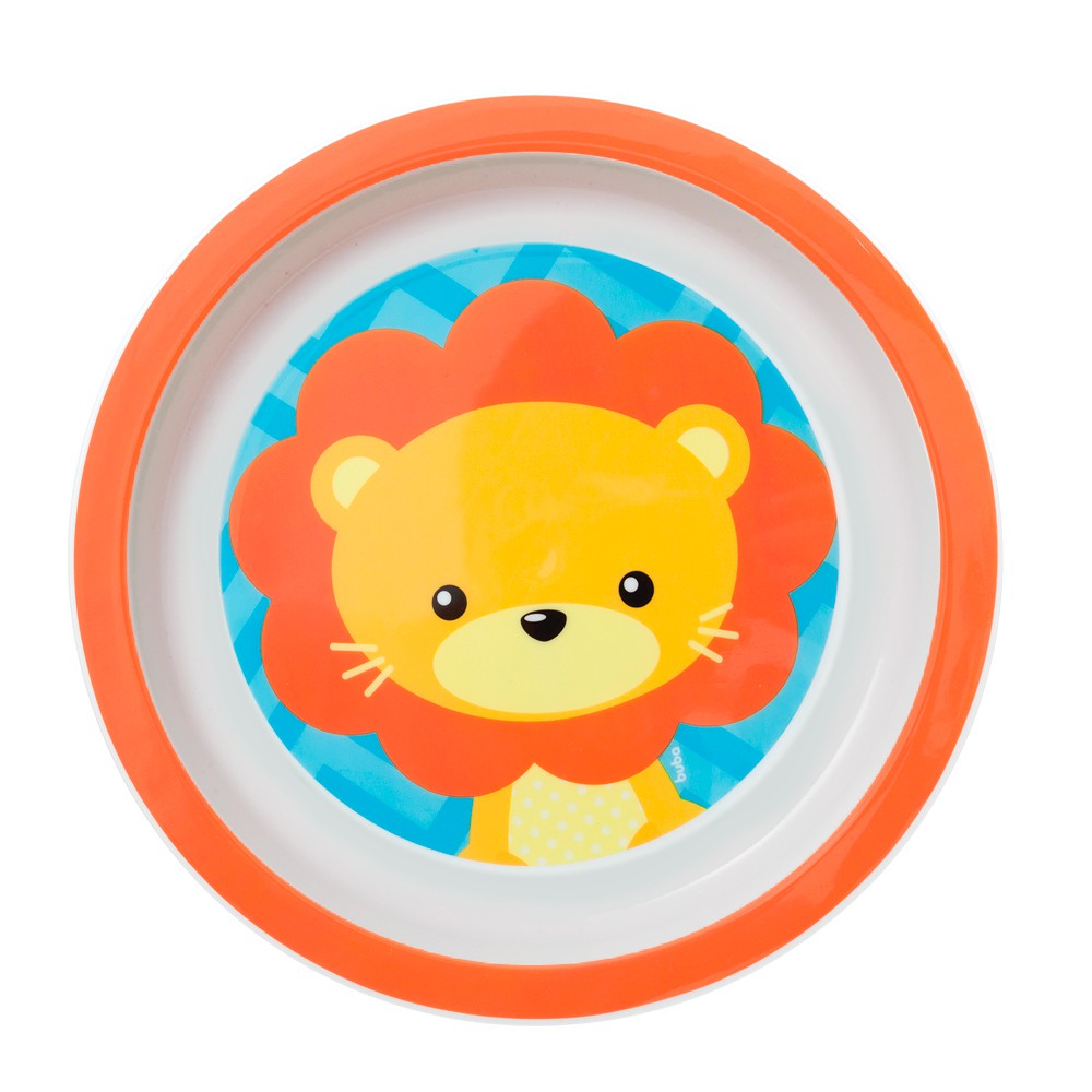 Prato Infantil Leão Redondo com Desenhos Para Refeição de Crianças/ Bebês Leãozinho buba Pratinho