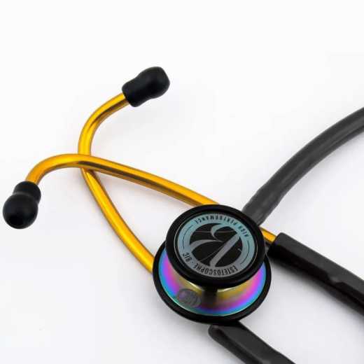 Estetoscópio Duplo Inox Preto Black Rainbow Gold Profis. BIC