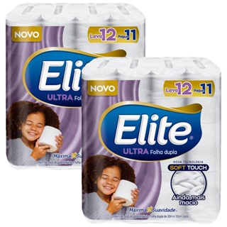 Kit 2 Papel Higiênico Elite Ultra Folha Dupla com 12 rolos cada em Oferta na Shopee