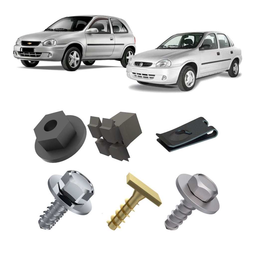 Kit Grampo Parachoque Dianteiro Corsa 1994 A 2010 / PICK-UP 96-03 - C/ 14 PCS