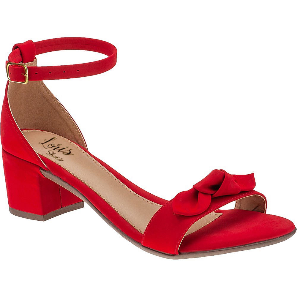 Sandália Feminina Salto Baixo Grosso Social Laço Nó Saltinho Bloco 203-032 - Women Shoes