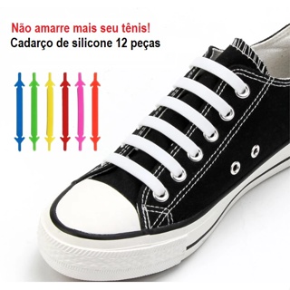 Cadarço de silicone tenis infantil criança adulto corrida 12 peças em Oferta na Shopee