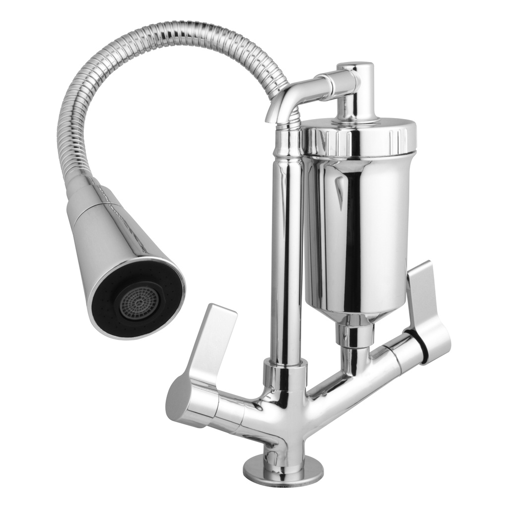 Torneira Com FIltro Purificador Para Cozinha de Bancada Cone Duplo Jato Linda Luxo