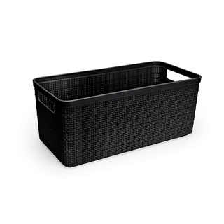Cesto Eco Juta Alongado Médio - Preto Nitron