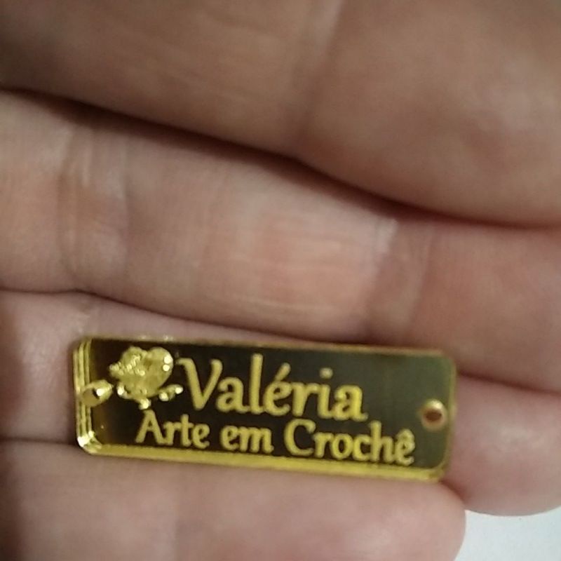 50 Etiqueta tag 3,5x1 acrílico espelhado