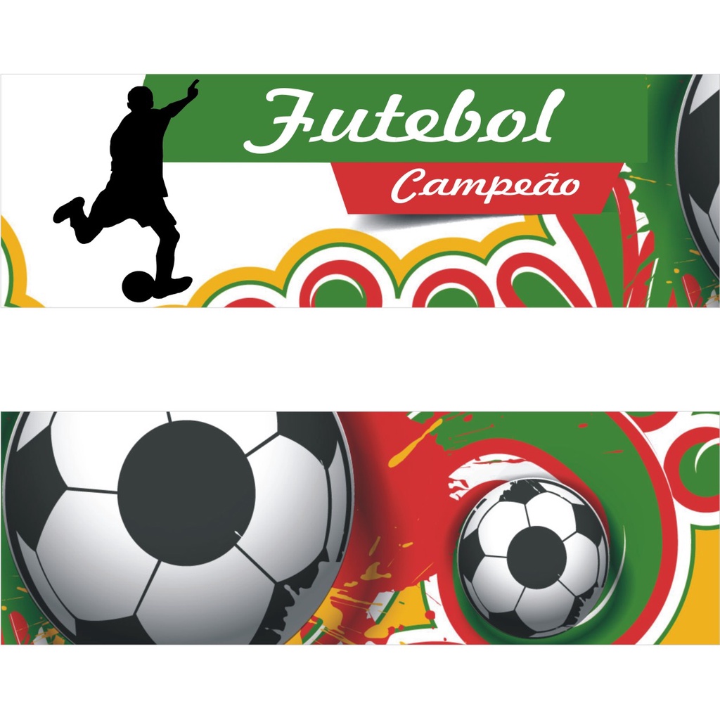 Adesivo Faixa Border Infantil Jogo Futebol Jogador Bola Campo Gramado kit com 5 unidades M13