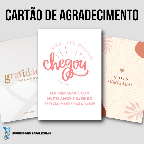 1000 Cartões De Agradecimento Personalizado 7x10 Envie Arte em Oferta na Shopee