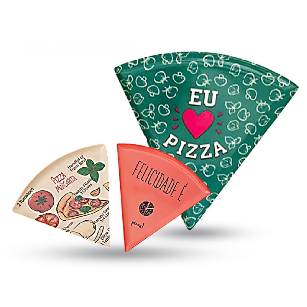 Prato Melamina Pizza Triângulo Uso Cozinha