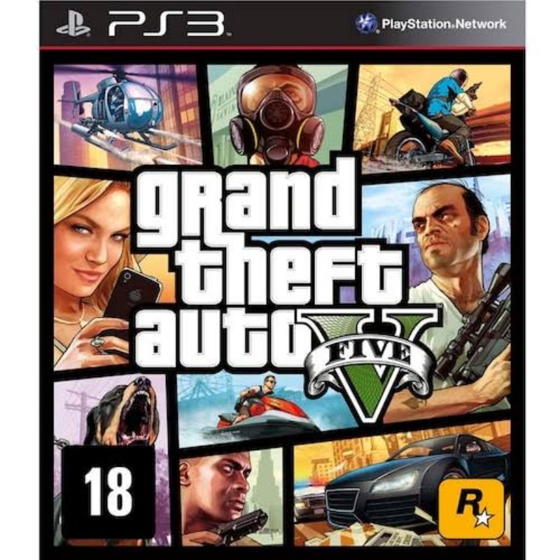 GTA 5 - GRAND THEFT AUTO V - PS3 MIDIA FISICA ORIGINAL C/ MAPA E MANUAL.SONY PLAYSTATION