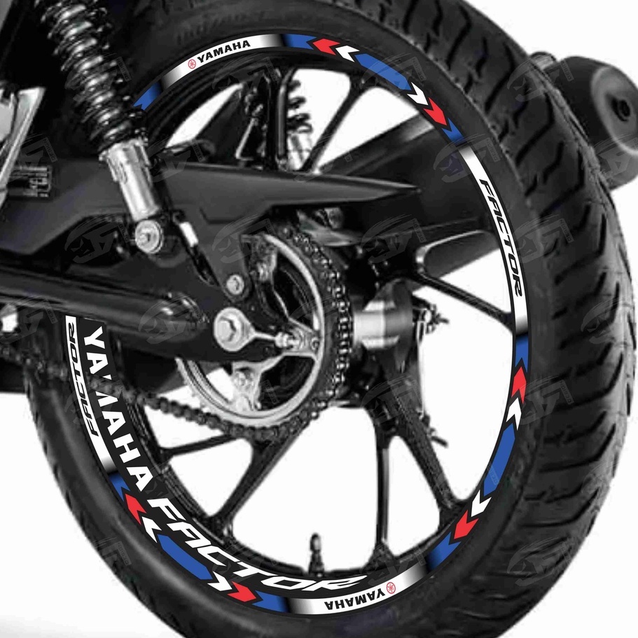 Adesivo Friso Refletivo Roda Moto Yamaha Factor 150 125 + Adesivos Internos M01 tricolor