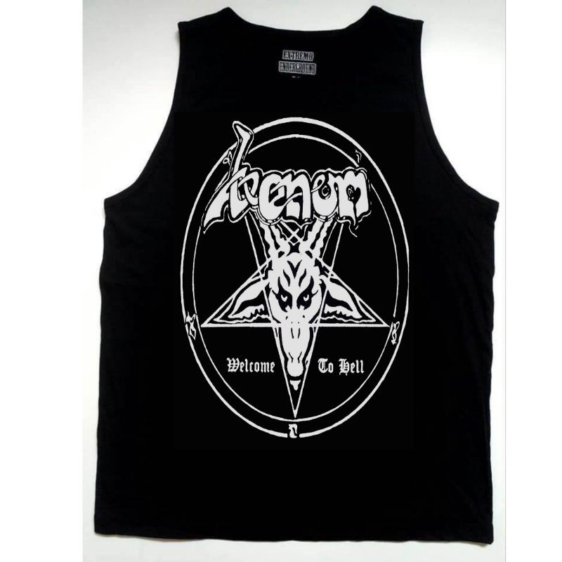 Camisa camiseta de rock Venom Welcome To Hell malha 100% algodão disponível feminina e masculina todos os tamanhos