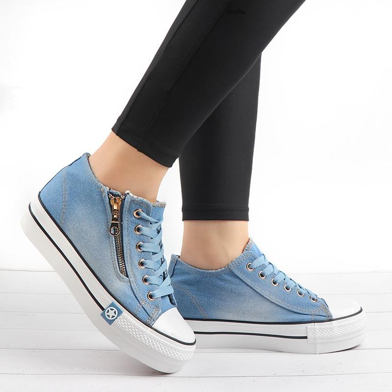 Tenis all star jeans hot sale plataforma