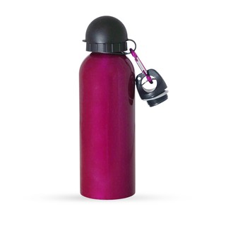 Squeeze Garrafa de Alumínio cor Magenta Metálica 500ml Alumínio 2 Bicos Academia Sport