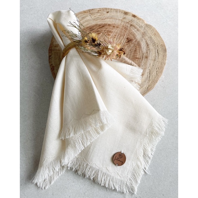 GUARDANAPO FRANJA VARIAS CORES, MESA POSTA, COSTURA DECORADA 45X45