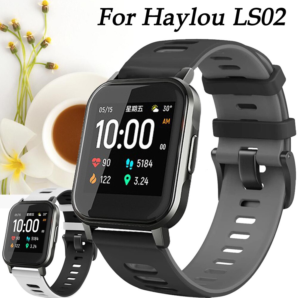 Para Xiaomi Haylou LS02 Pulseira Esportiva De Silicone De 20mm Reposição Smart Watch 2