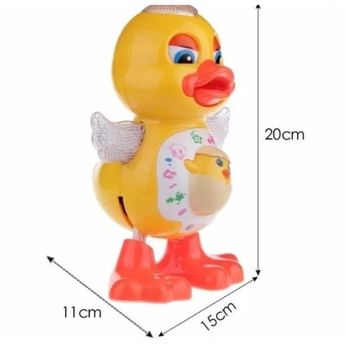 Brinquedo para criança  Pato Dançarino pato toca musica  Dança Som Luz Bebe pilha Inclusa