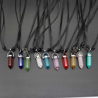 colar pedra lua onix estrela cristal resina vermelha verde azul branco cordão preto lua estrela sol em Oferta na Shopee