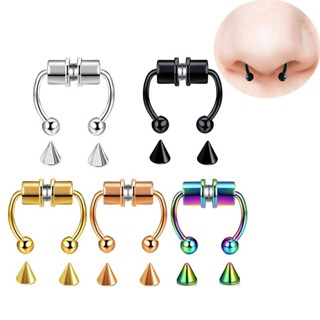 Piercing De Nariz Falso Argola Magnética Em Aço Inoxidável 316L Com Argola Para Nariz / Septo / Anel De Nariz Não Lindo em Oferta na Shopee