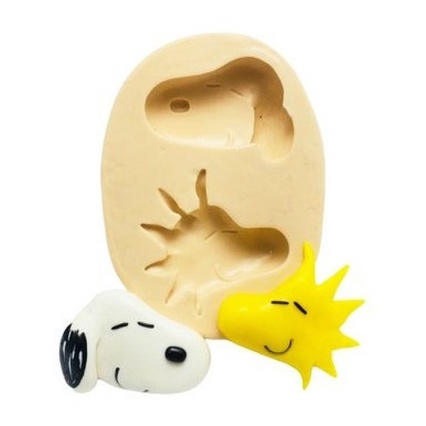 Molde De Silicone Snoopy - Rosto Snoopy E Woodstock