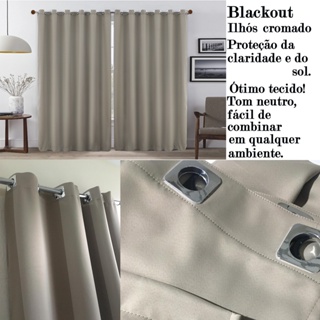 Cortina Blackout tecido, corta luz, quarto ou sala, ideal para cobertura de janelas de vidro para bloqueio da claridade. em Oferta na Shopee