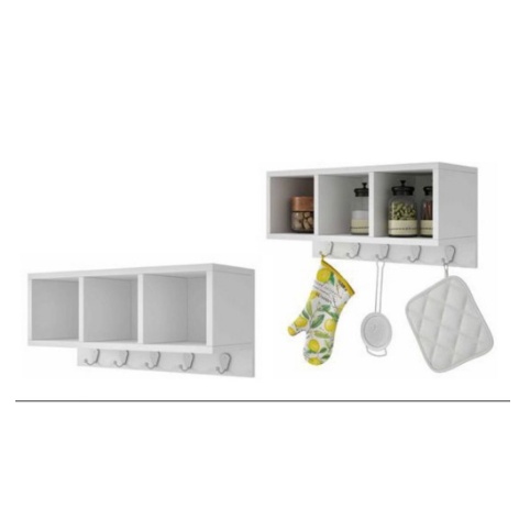 Nicho Triplo Cozinha Decora Quarto Sala Cozinha C/ Ganchos