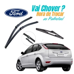 Kit 3 Palhetas Limpador de Parabrisa Dianteiro Traseiro Para Ford Focus 2008 2009 2010 2011 2012