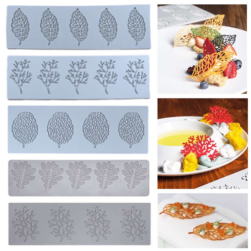 Folha De Silicone Forma Fondant Moldes De Chocolate Do Molde Para Bolo De Pastelaria Decoração Gumpaste Cozimento Rendas Açúcar Véu Mat