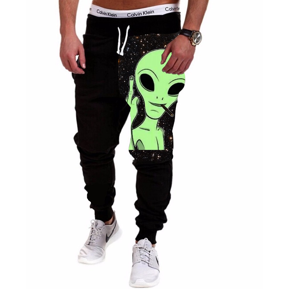 Calça Masculina de Moletom Estampada por Sublimação Et Dedo do Meio Fundo Galáxia A212