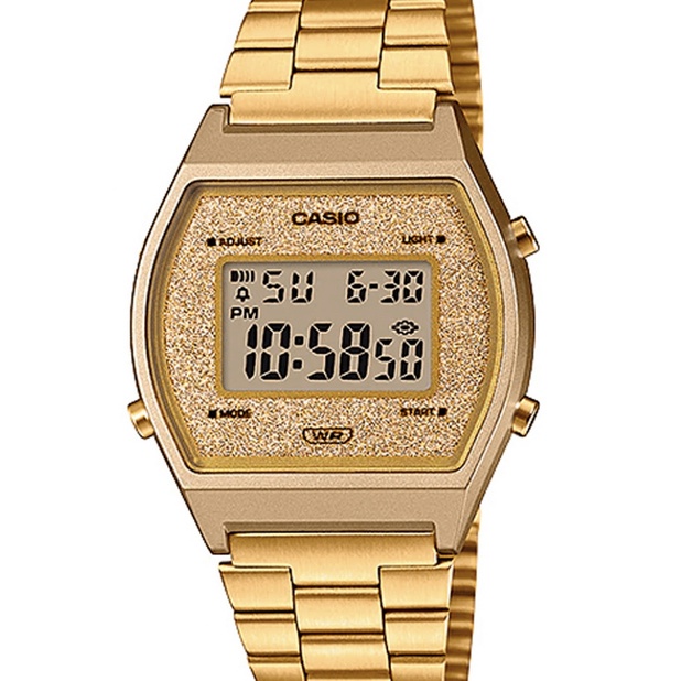 Relógio Casio Feminino Vintage Dourado Gliter B640Wgg-9Df - Watches