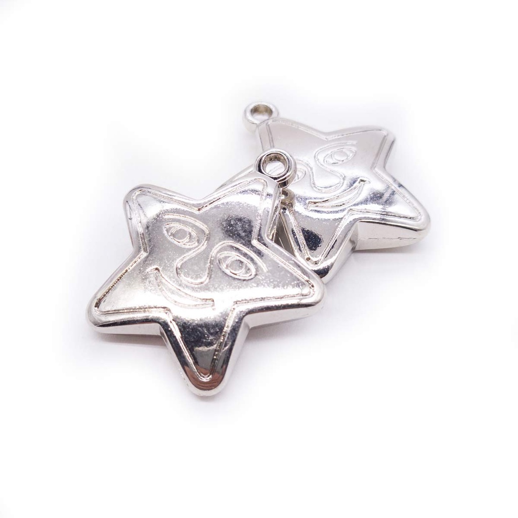 Pingente Estrela Abs Níquel Carinha 40x45mm 10pçs 85g em Oferta na Shopee