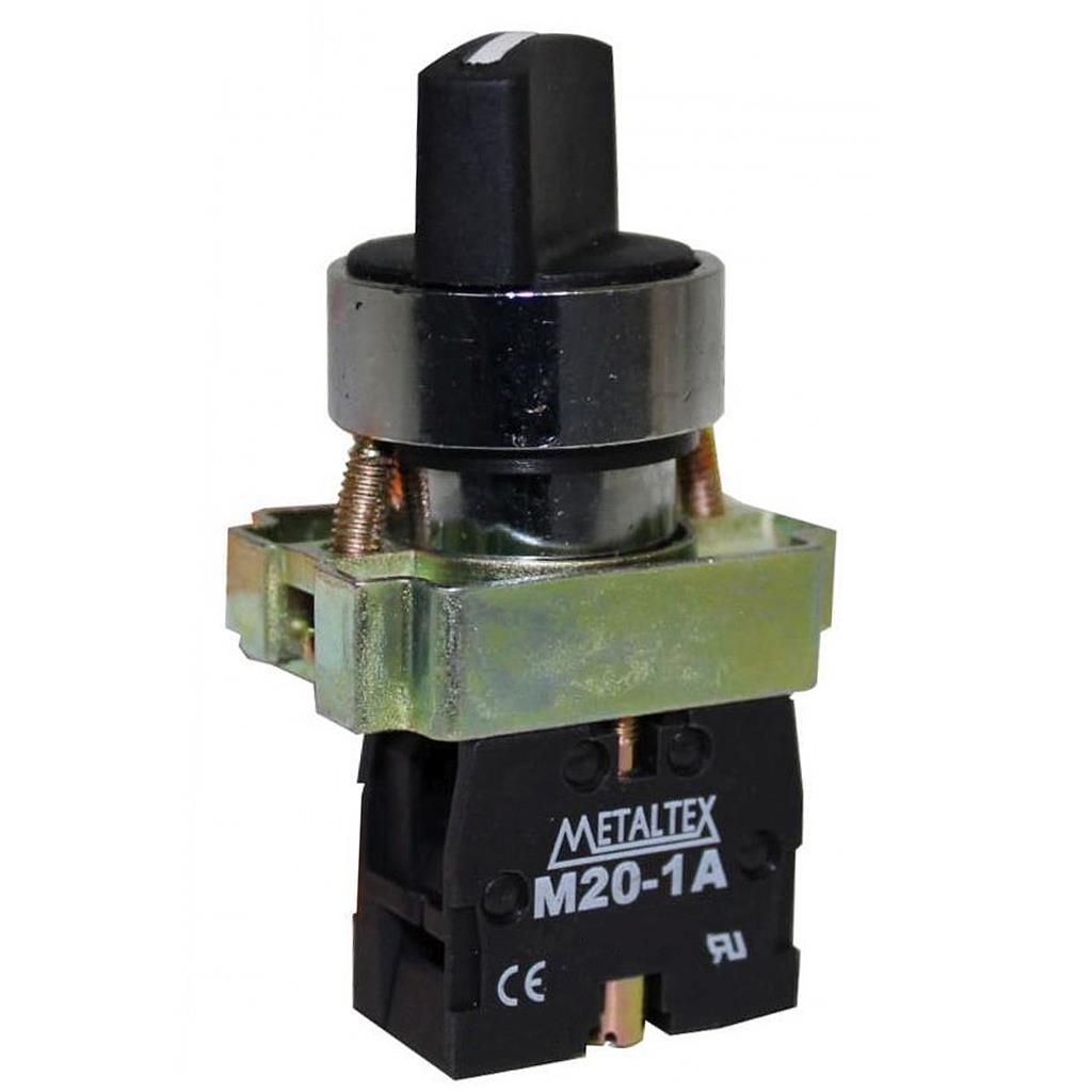Chave Seletora Metalico Knob Curto 2 Posicoes Fixas 90g 1Na