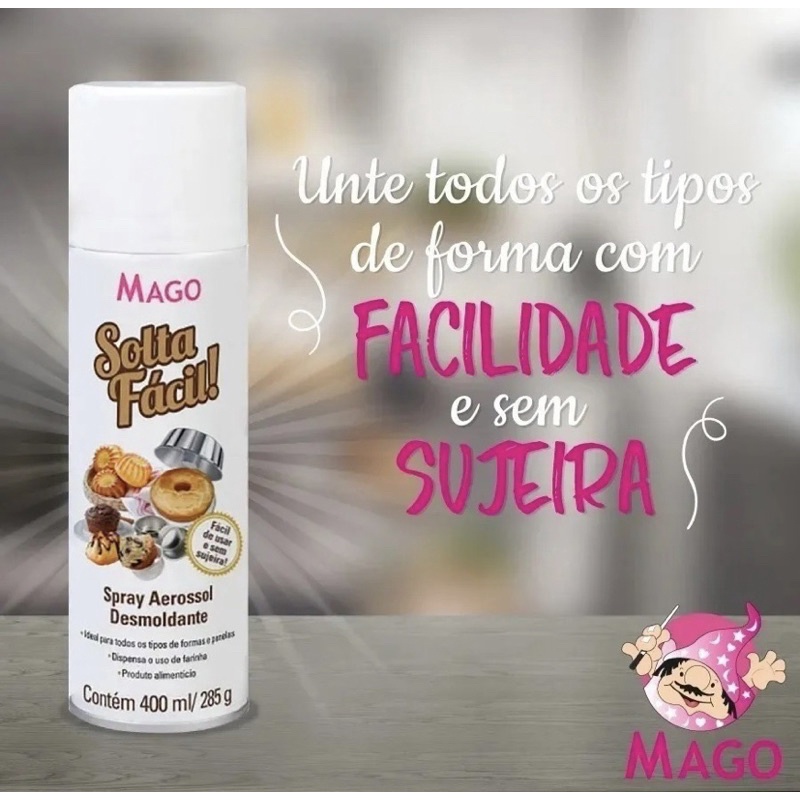 Desmoldante Spray Solta Fácil 400ml  mago- Antiaderente Para Untar Formas