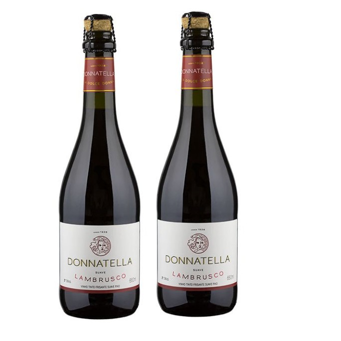 Kit Vinho Donnatella Frisante Lambrusco Suave Fino 660ml 2 uni