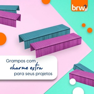 Grampo Colorido BRW 26/6 - 1000 unidades - Rosa, Roxo e Azul em Oferta na Shopee