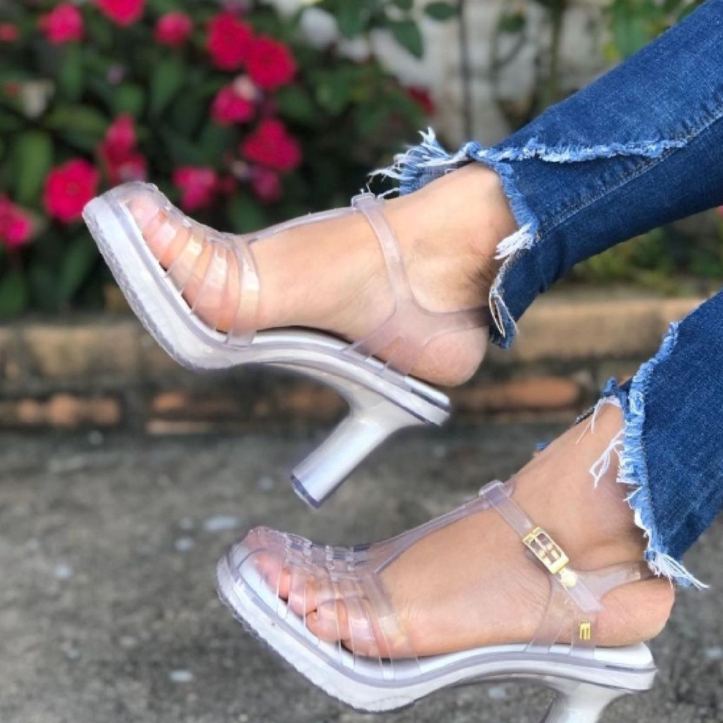 sandalia salto tratorado melissa