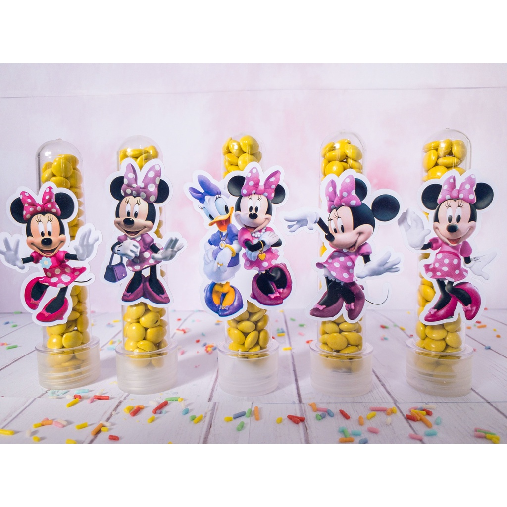 Aplique / Recorte MINNIE ROSA MINIE MINEI Topper para Tubetes Tags Festa Decoração